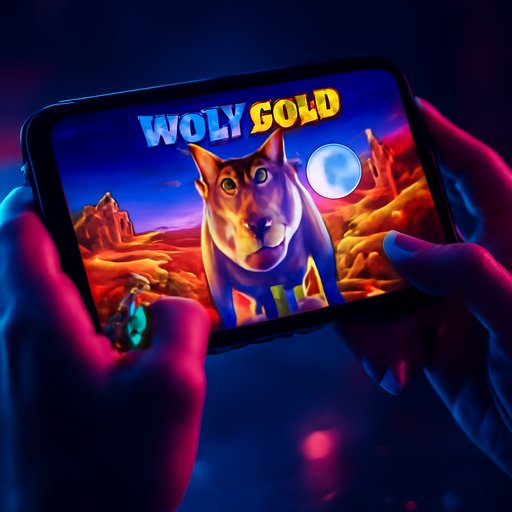 2777bat Wolf Gold desert moon backdrop
